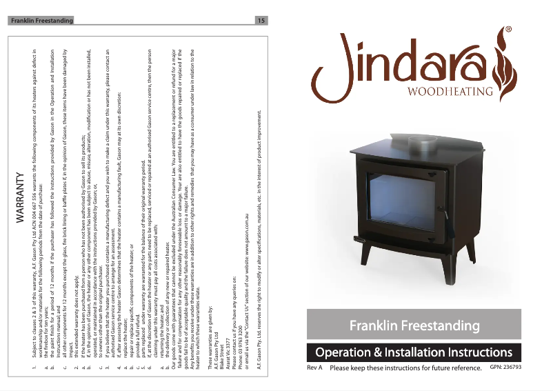 Page n°1 - Manuel utilisateur Jindara Franklin