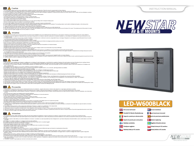 Page n°1 - Manuel utilisateur Newstar LED-W600BLACK