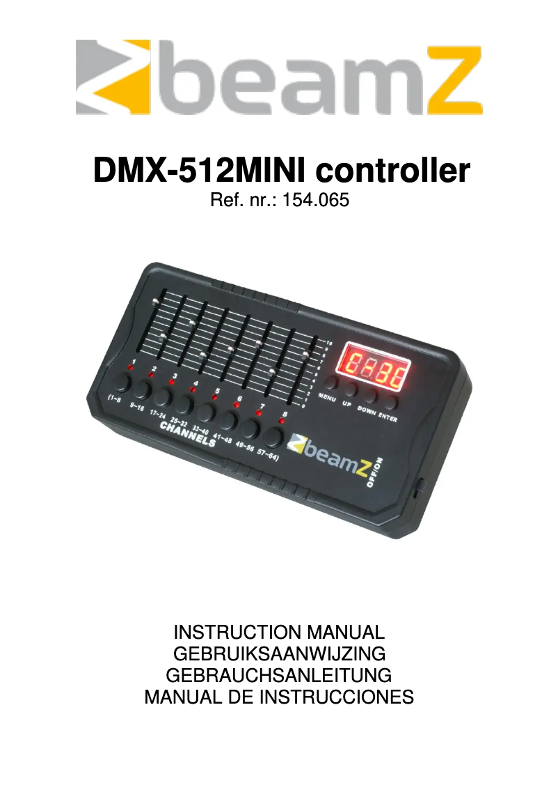 Imagen de la primera página del manual del dispositivo DMX-512MINI