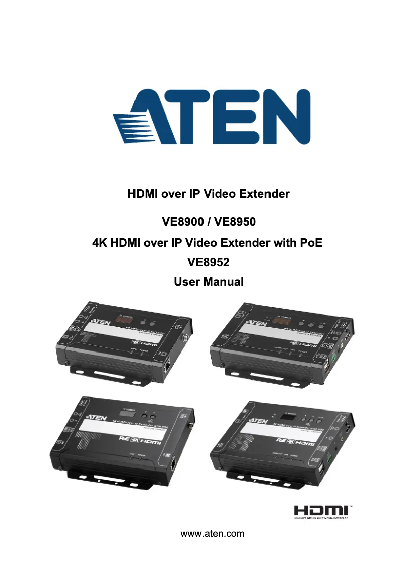 Page n°1 - Manuel utilisateur ATen VE8952T