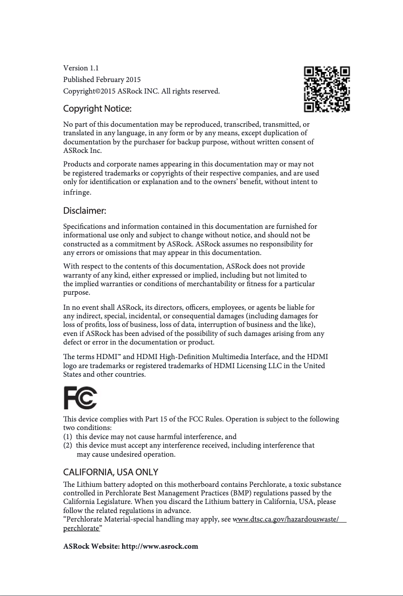 Page 1 of the manual User Manual Asrock H81TM-ITX R2.0