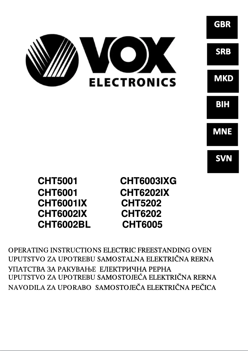First page image of the manual for CHT5001