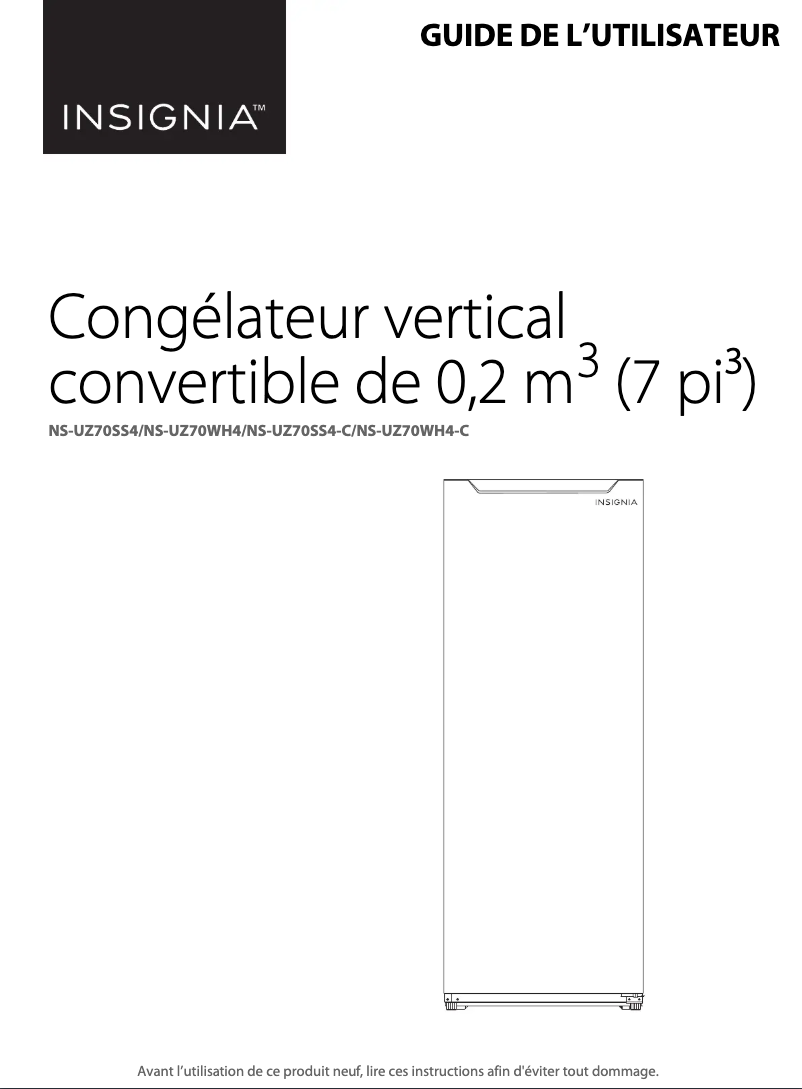 Image de la première page du manuel de l'appareil NS-UZ70SS4