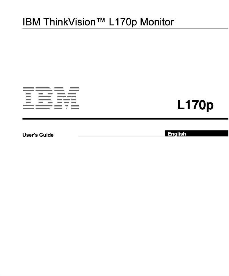 Page n°1 - Manuel utilisateur Lenovo ThinkVision L170p