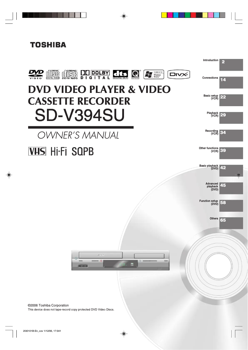 Página 1 del manual Manual de usuario Toshiba SD-V394