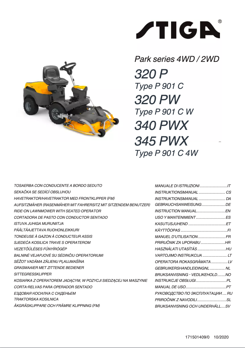 Image de la première page du manuel de l'appareil Park 340 PWX