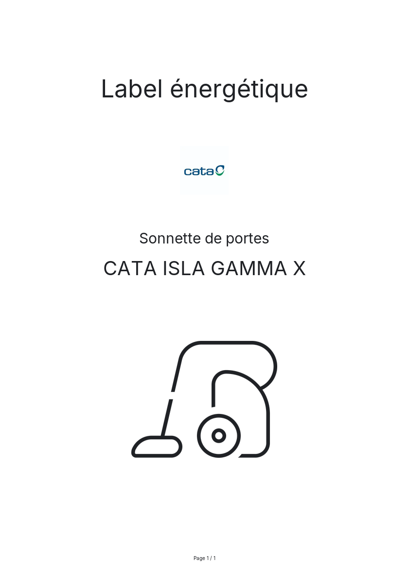 Image de la première page du manuel de l'appareil ISLA GAMMA X