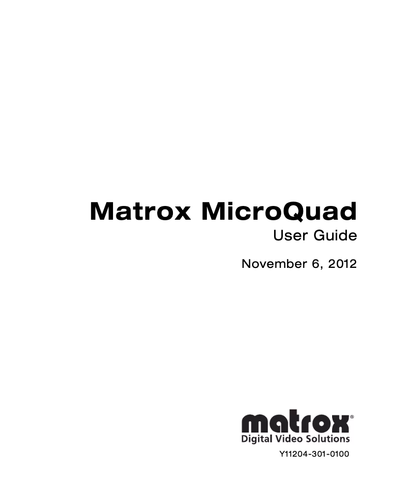 Page 1 de la notice Manuel utilisateur Matrox MicroQuad