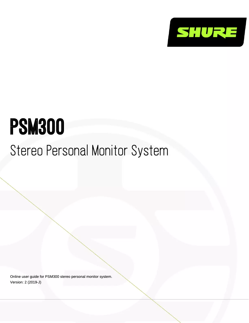 Page n°1 - Manuel utilisateur Shure P3R