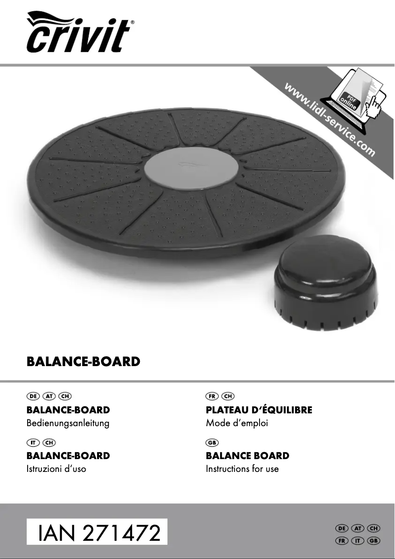 Page 1 de la notice Manuel utilisateur Crivit IAN 305707