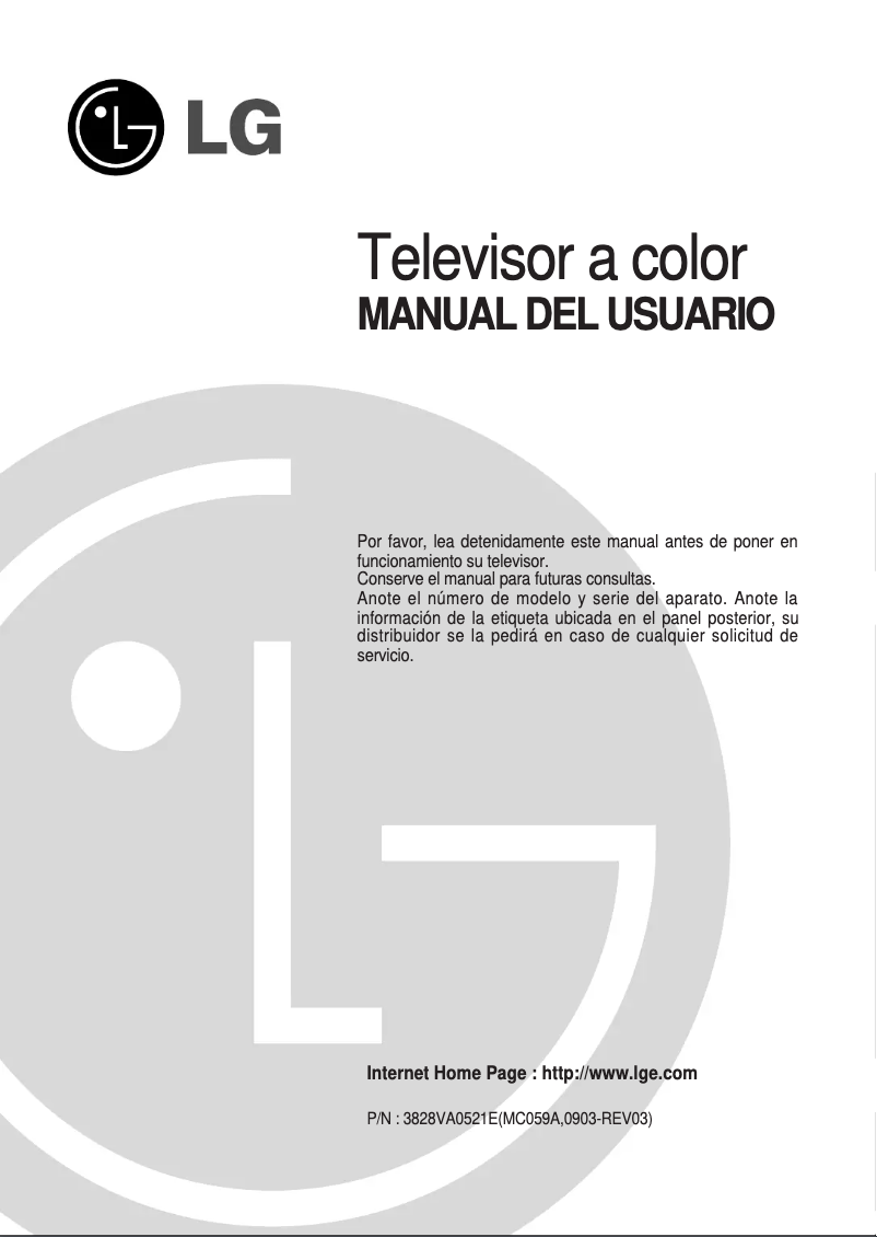 Page n°1 - Manuel utilisateur LG 21FJ5AB