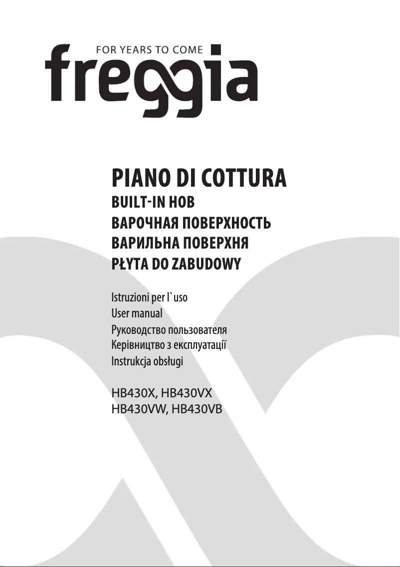 Page n°1 - Manuel utilisateur Freggia HB430X