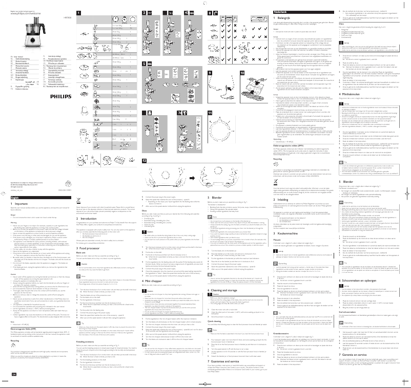 Page 1 de la notice Manuel utilisateur Philips Viva Collection HR7830