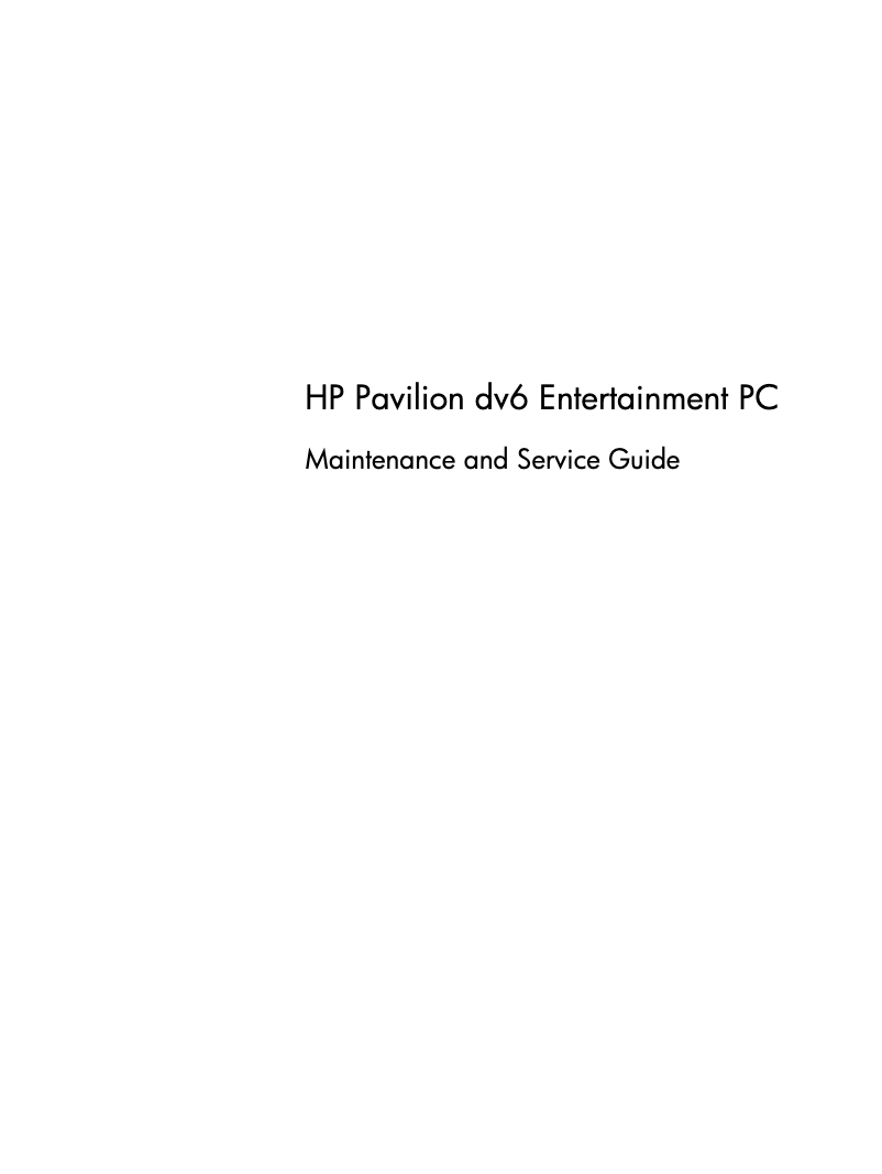 Page 1 de la notice Manuel utilisateur HP Pavilion dv6-3048ee
