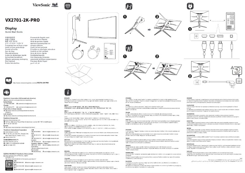 Page 1 de la notice Guide de démarrage rapide Viewsonic VX2701-2K-PRO