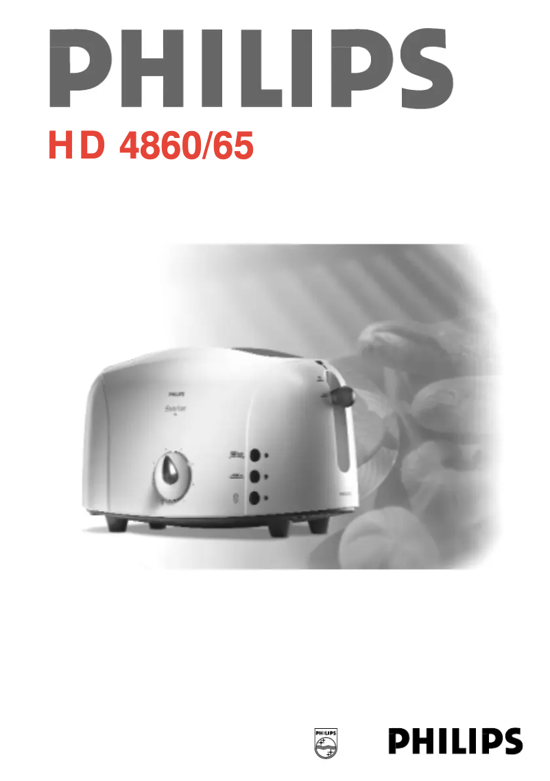 Page 1 of the manual User Manual Philips HD4865 sunrise xl