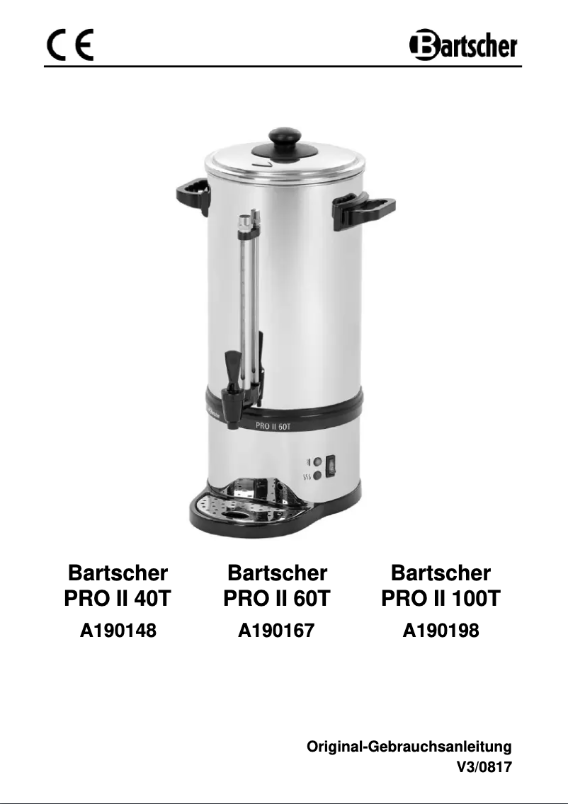 Page n°1 - Manuel utilisateur Bartscher PRO II 60T