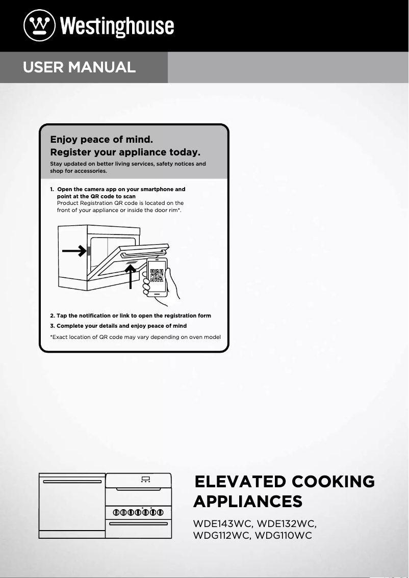 Page 1 de la notice Manuel utilisateur Westinghouse WDG112WC