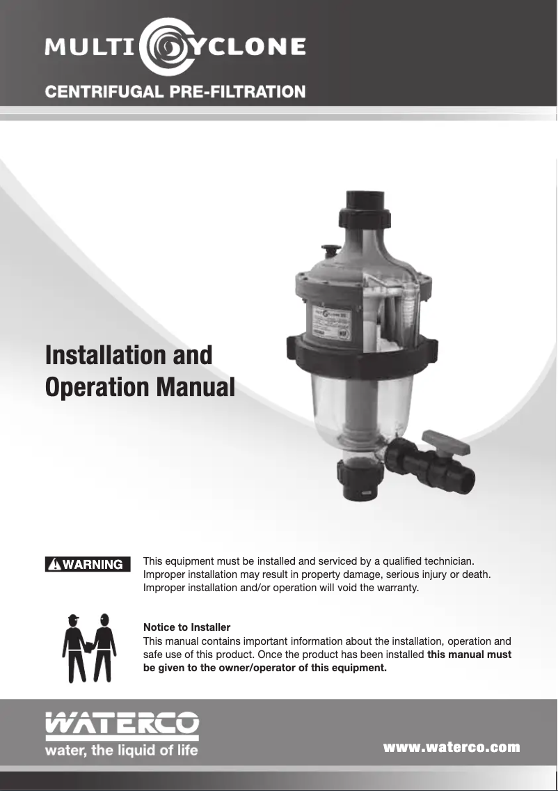 Image de la première page du manuel de l'appareil MultiCyclone