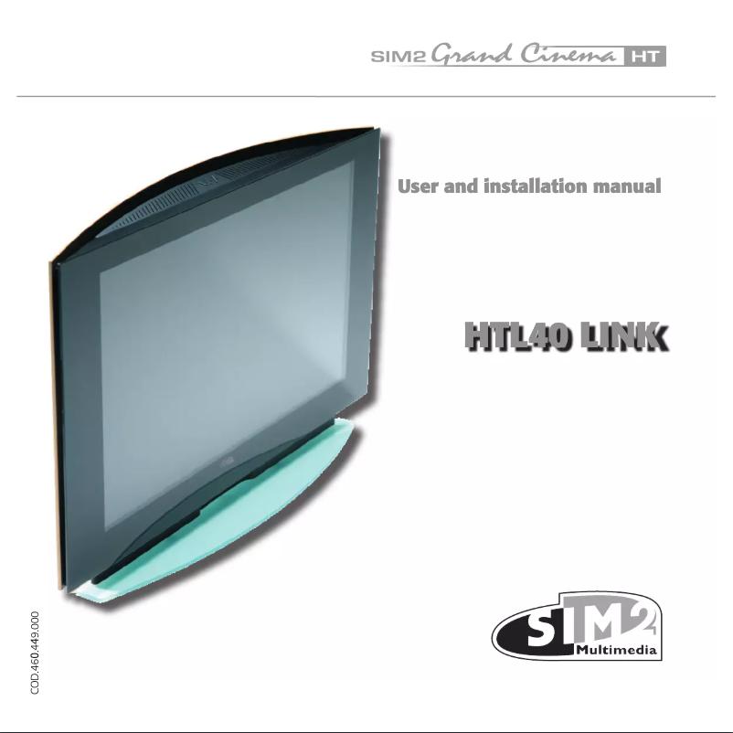 Page 1 of the manual User Manual Sim2 HTL40 LINK