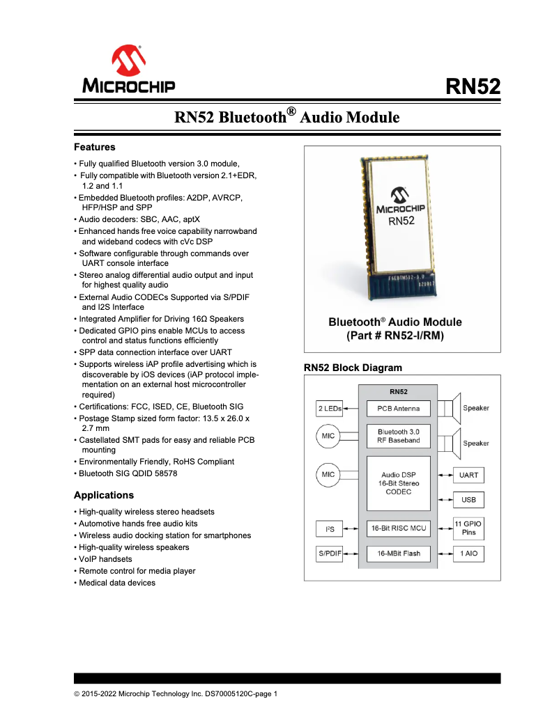 Image de la première page du manuel de l'appareil RN52