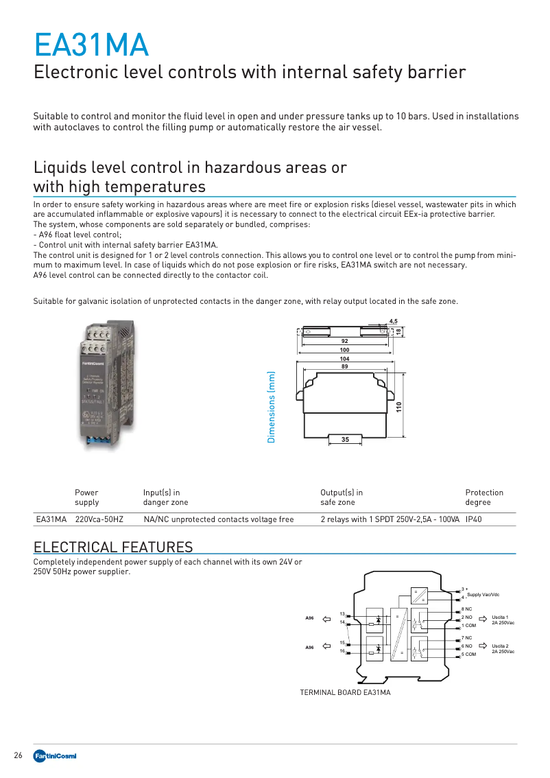 Image de la première page du manuel de l'appareil EA31MA