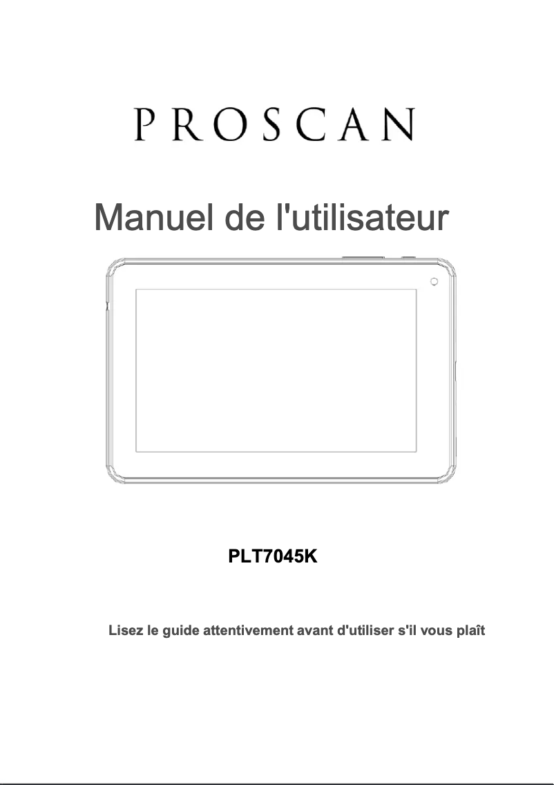 Page 1 de la notice Manuel utilisateur Proscan PLT7045-K