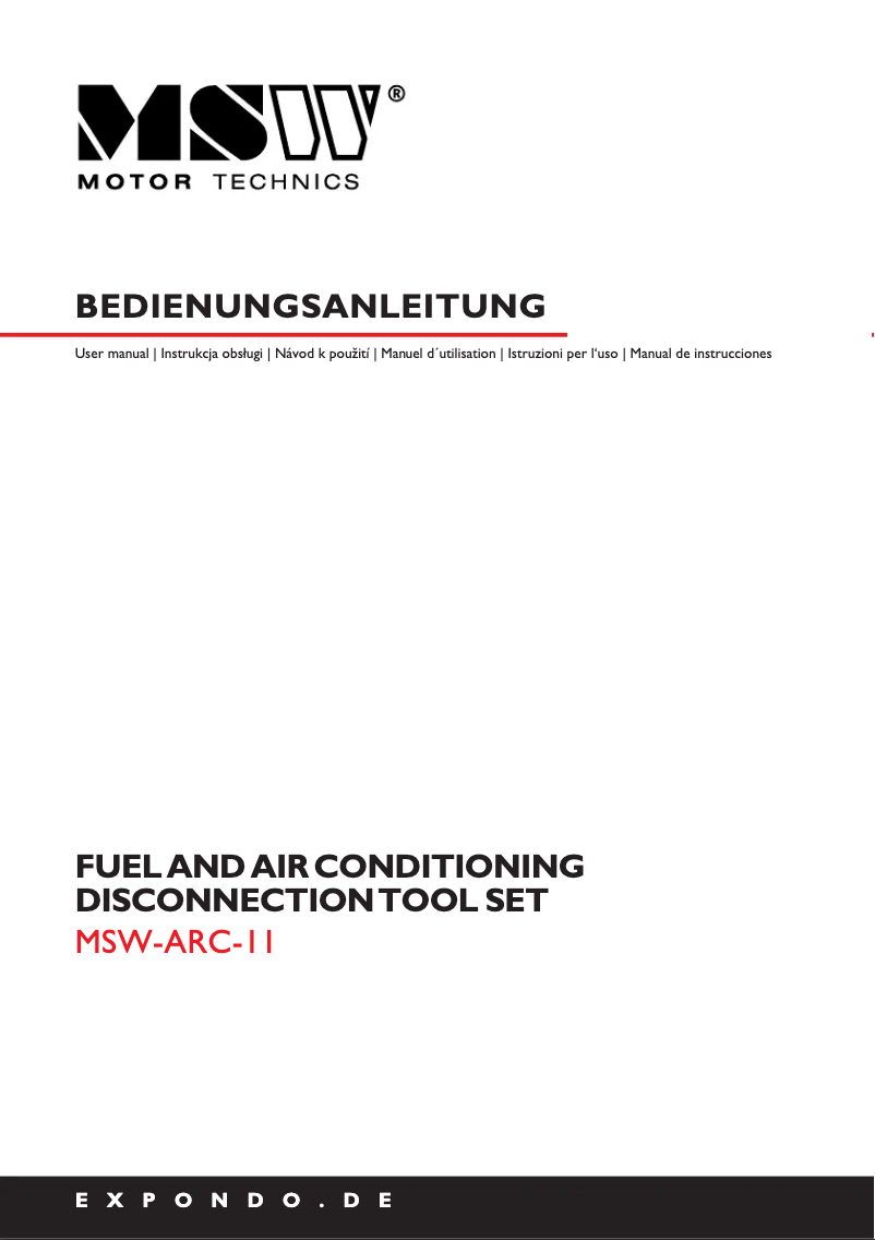 Página 1 del manual Manual de usuario MSW MSW-ARC-11