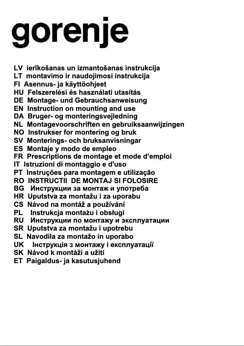 Page 1 de la notice Manuel utilisateur Gorenje DV8410X