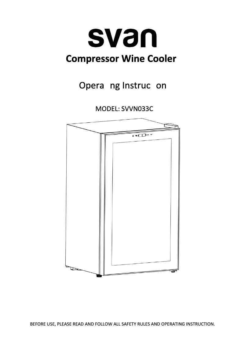 Image de la première page du manuel de l'appareil SVVN033C