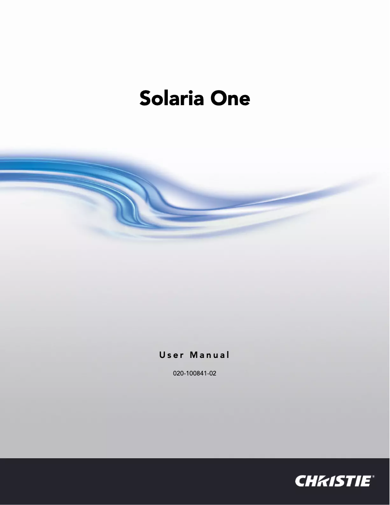 Image de la première page du manuel de l'appareil Solaria One