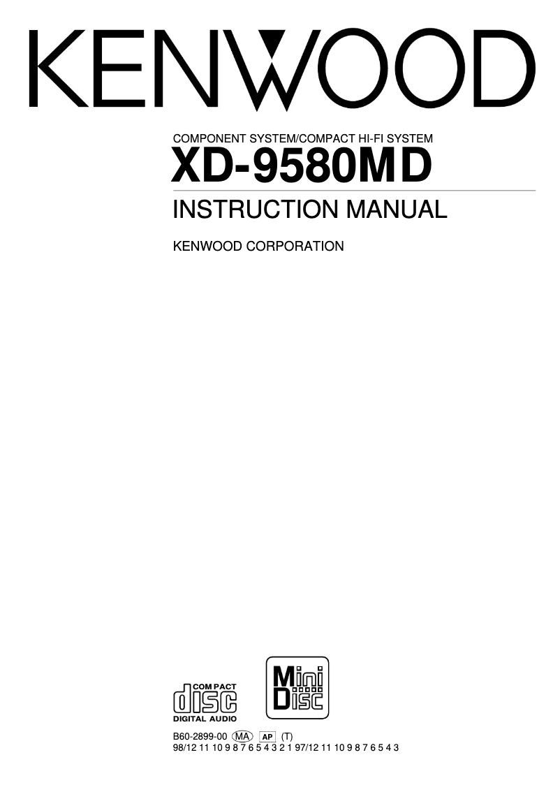 Image de la première page du manuel de l'appareil XD-9580