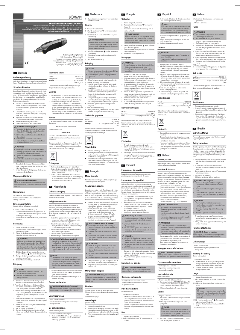 Image de la première page du manuel de l'appareil NE 8008 CB