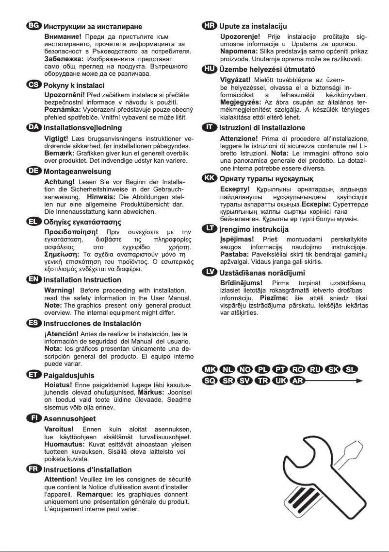 Page n°1 - Guide d'installation Electrolux KFB3AF82R