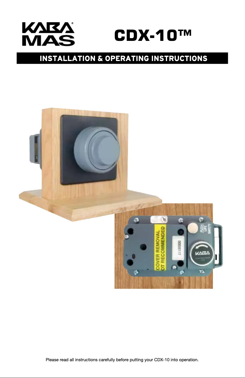 Page 1 de la notice Manuel utilisateur Dormakaba CDX-10