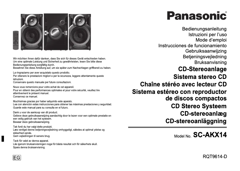 Página 1 del manual Manual de usuario Panasonic SC-AKX14