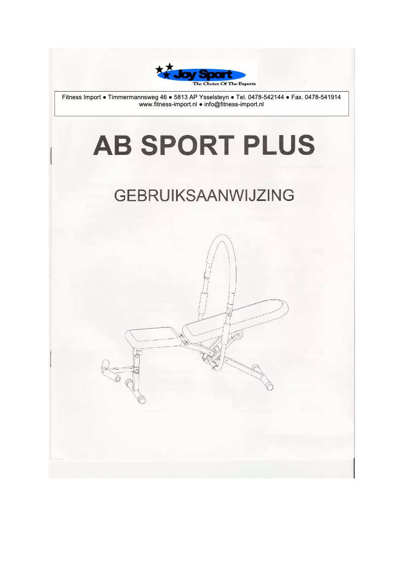 Image de la première page du manuel de l'appareil AB Sport Plus