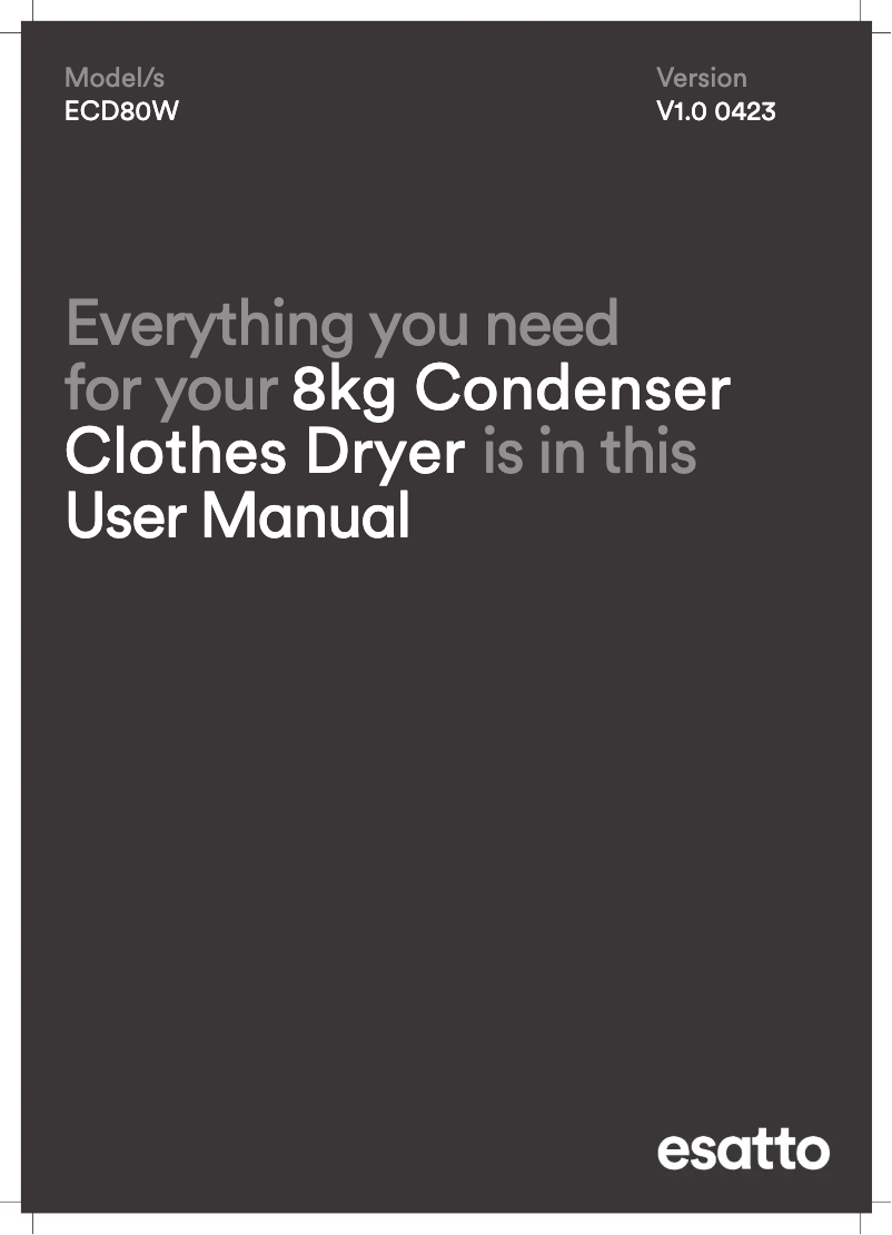 Page 1 de la notice Manuel utilisateur Esatto ECD80W