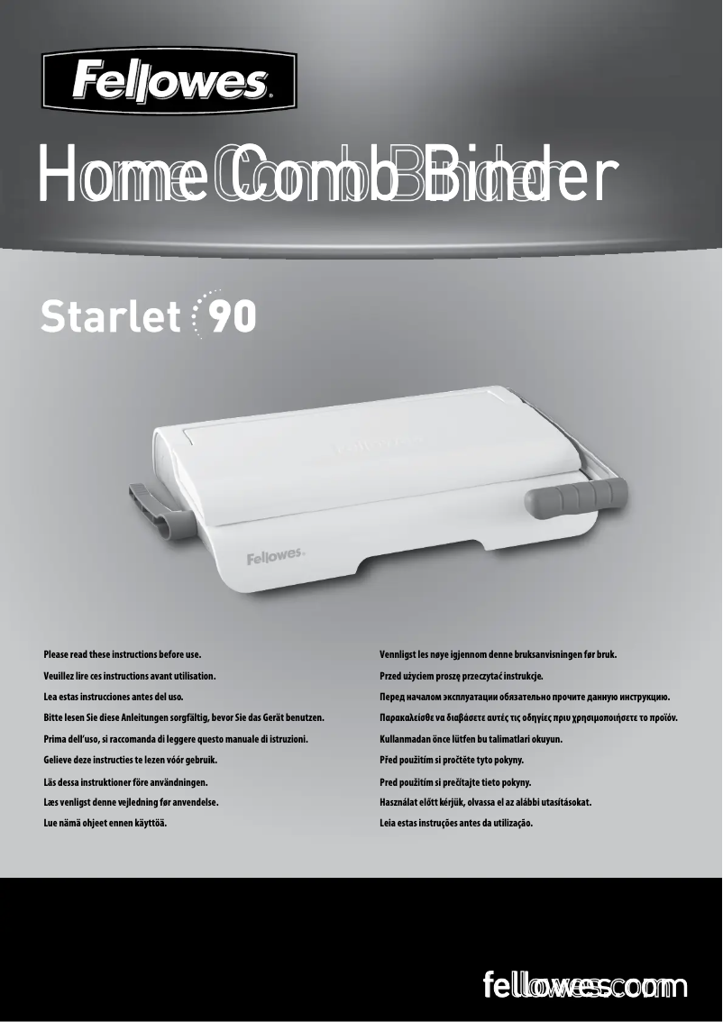 Page 1 de la notice Manuel utilisateur Fellowes Starlet 90