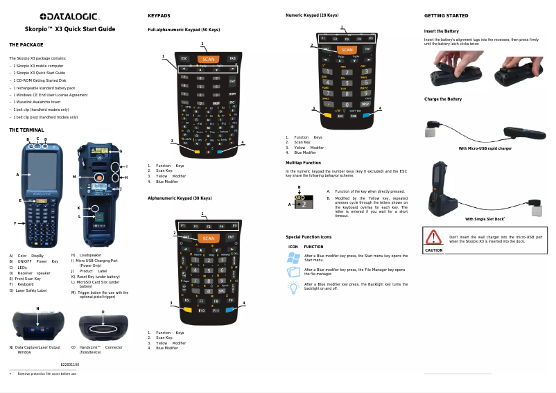 Página 1 del manual Manual de usuario Datalogic Skorpio X3