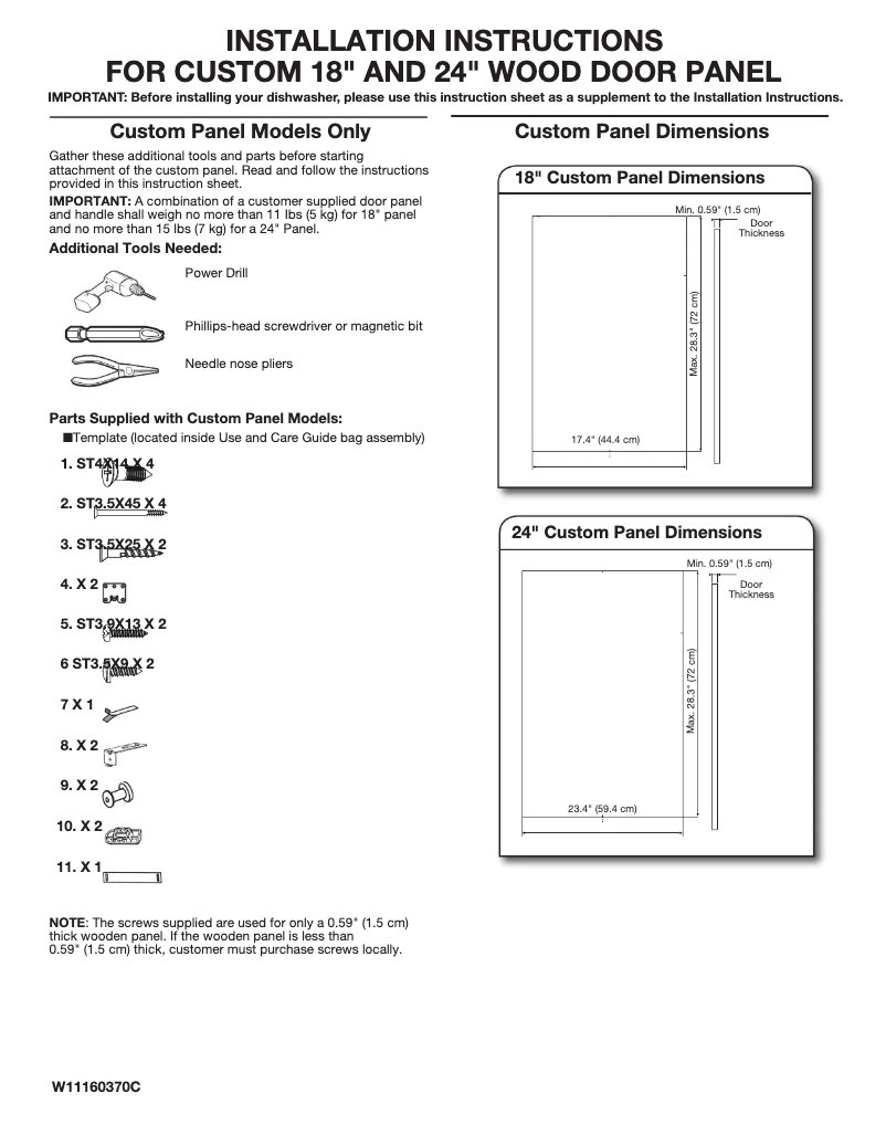 Page n°1 - Instructions / montage JennAir UDT518SAHP