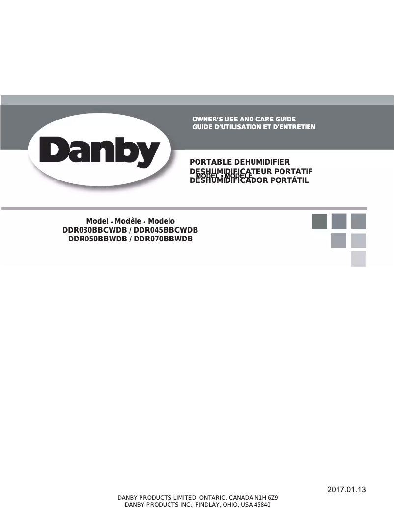 Page n°1 - Manuel utilisateur Danby DDR070BBWDB