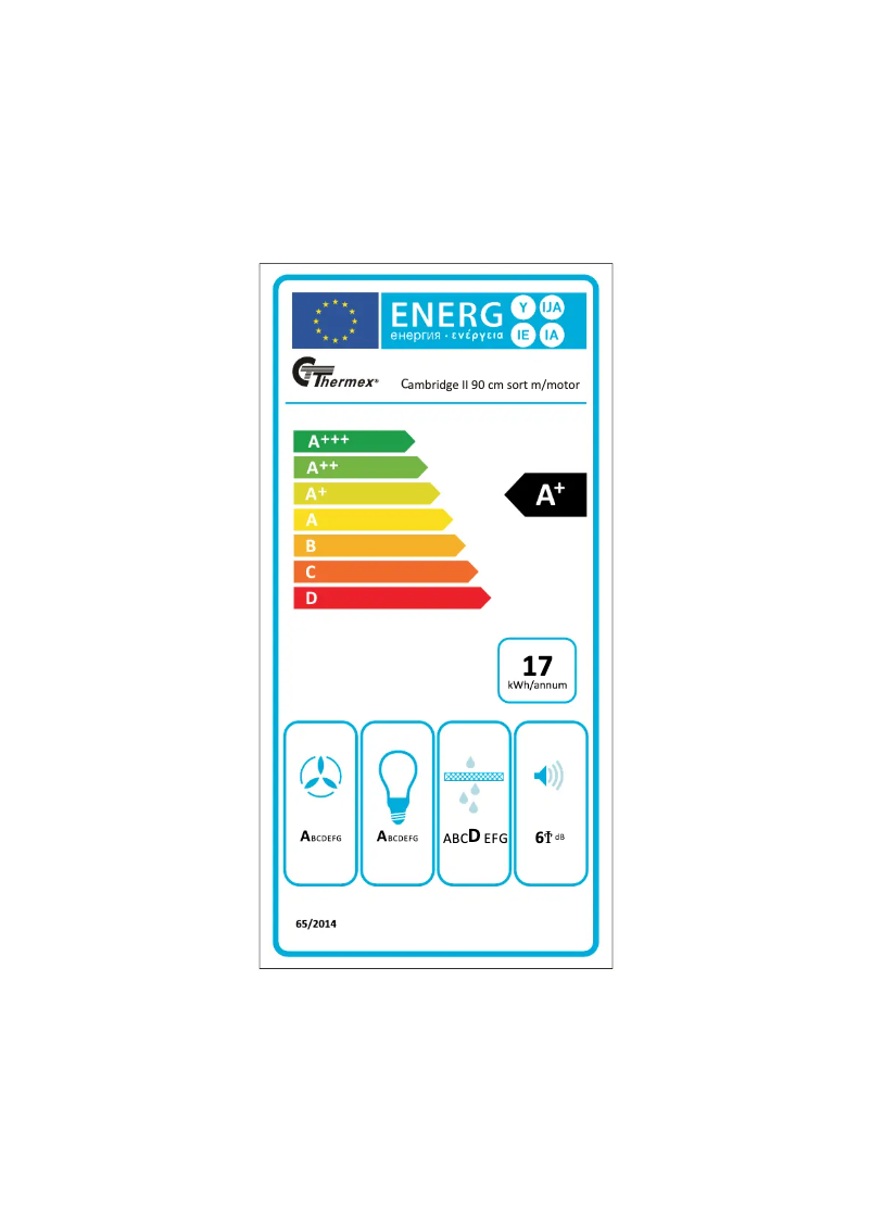 Page n°1 - Label énergétique Thermex Cambridge II