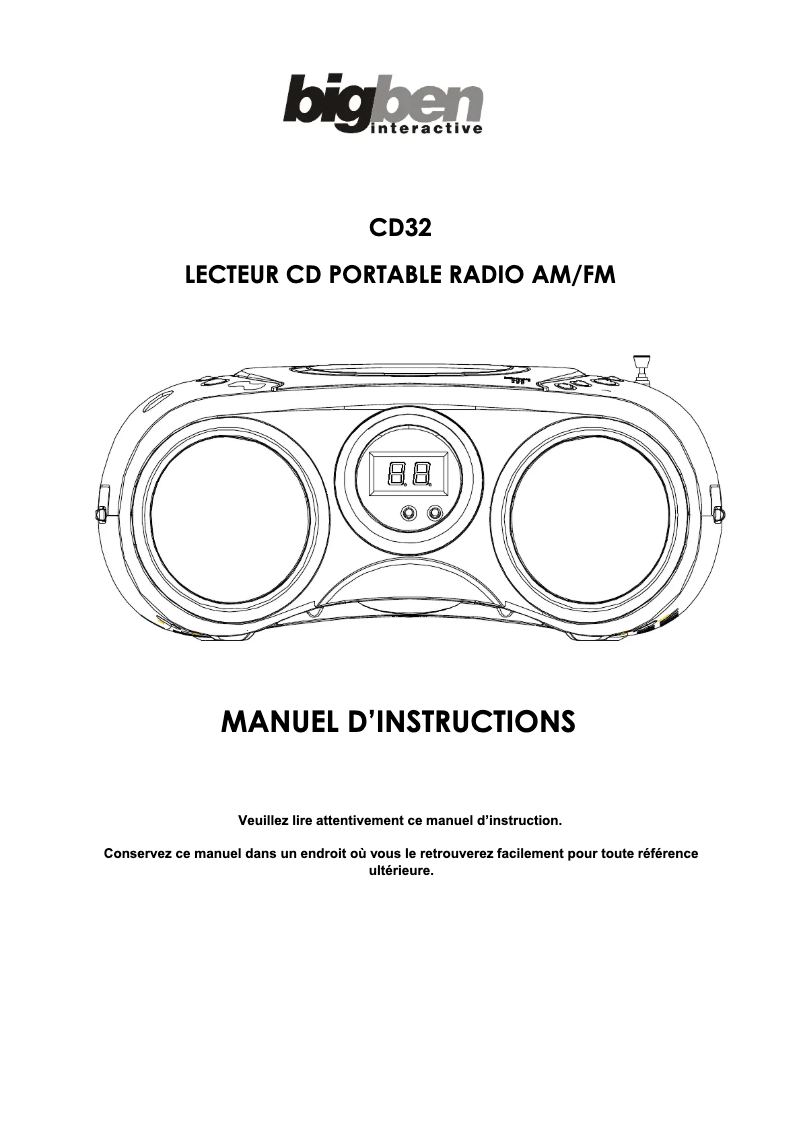 Page n°1 - Manuel utilisateur Bigben CD32