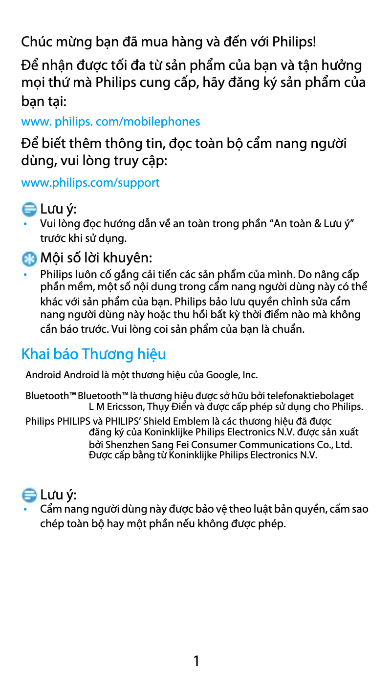 Page 1 de la notice Manuel utilisateur Philips CTS358BK