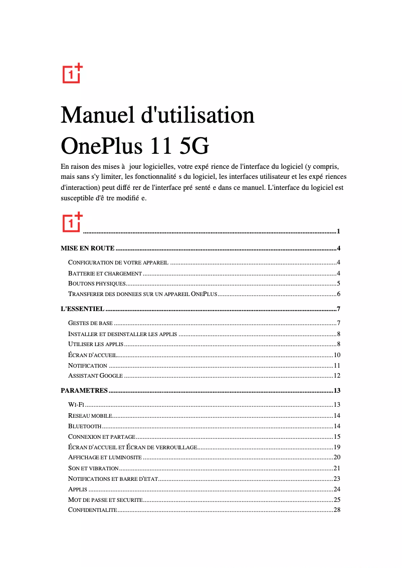 Image de la première page du manuel de l'appareil 11R 5G