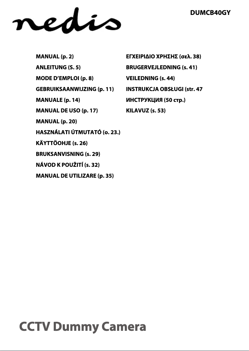 Page 1 de la notice Manuel utilisateur Nedis DUMCB40GY