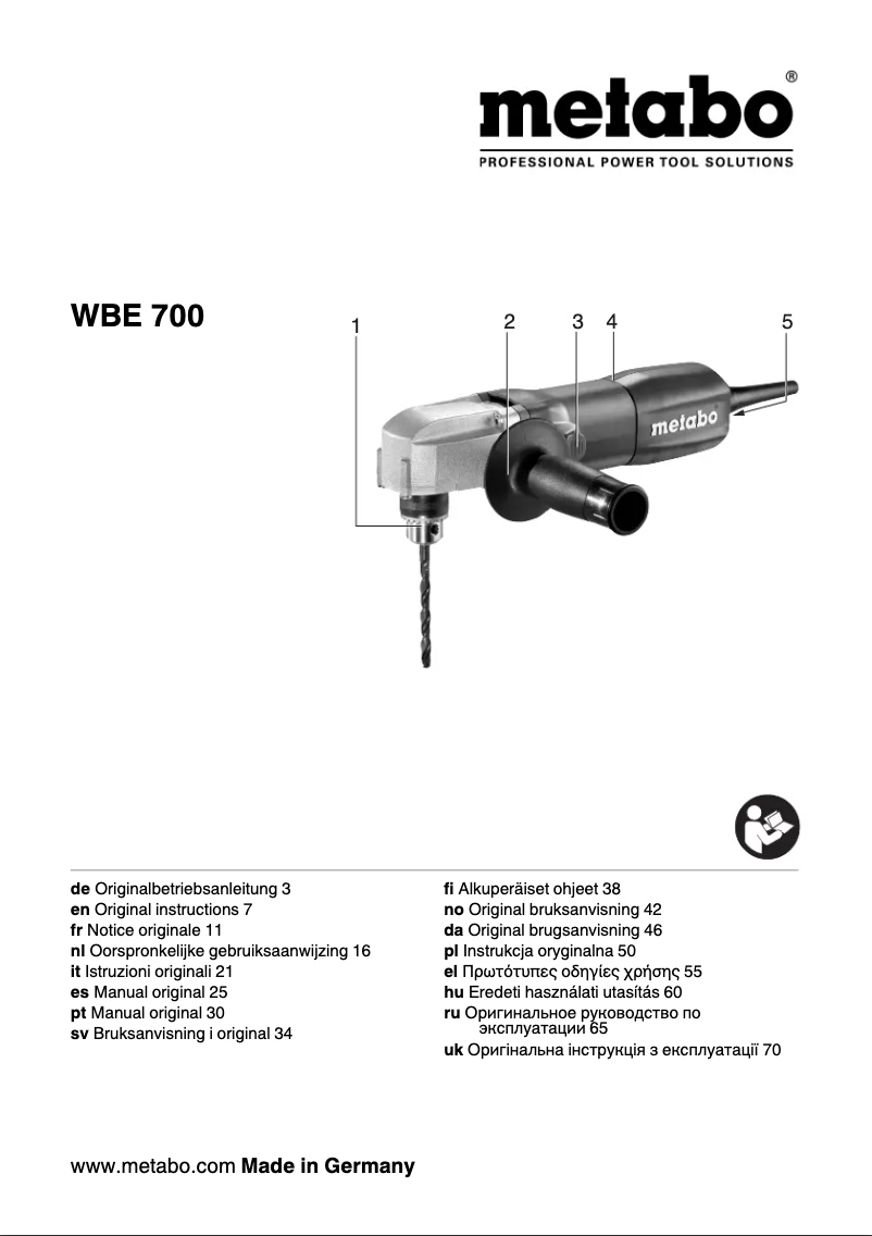 Imagen de la primera página del manual del dispositivo WBE 700