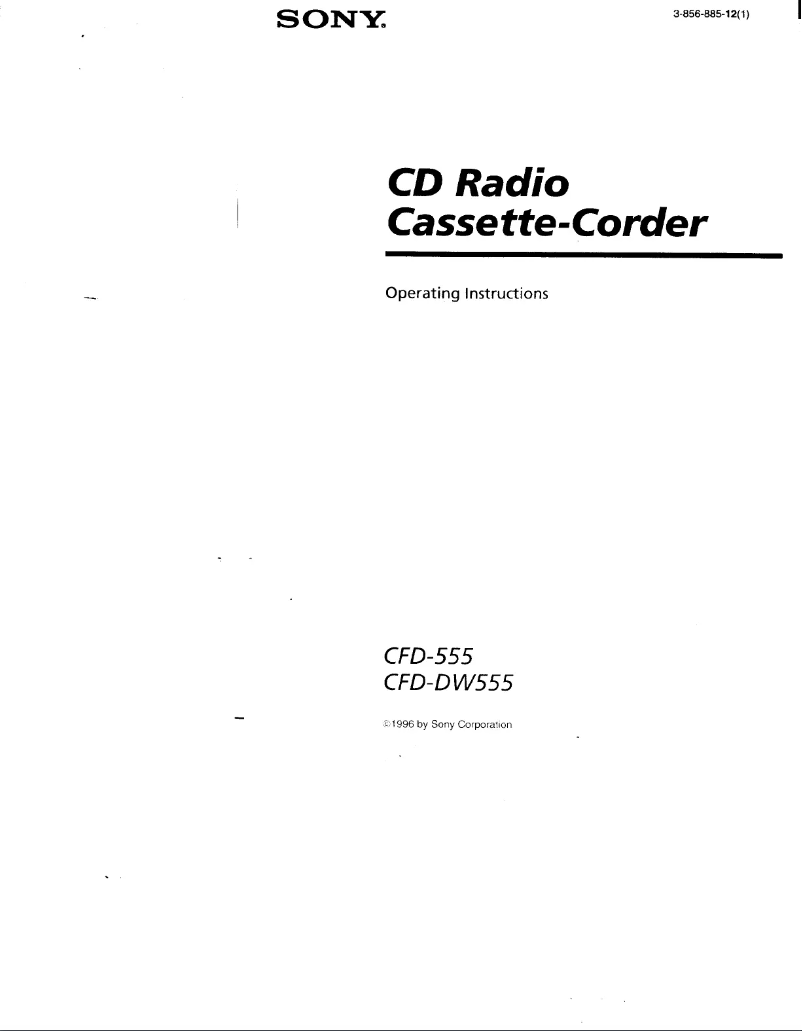 Page n°1 - Manuel utilisateur Sony CFD-555