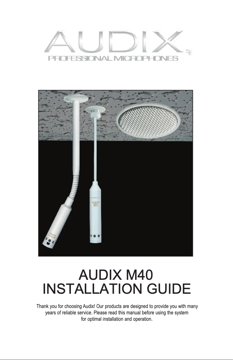 Page n°1 - Manuel utilisateur Audix M40